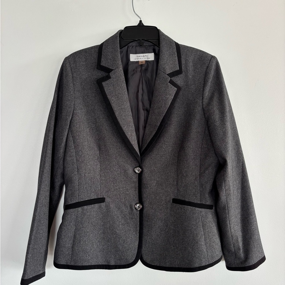 Tahari Skirt Suit with Piping